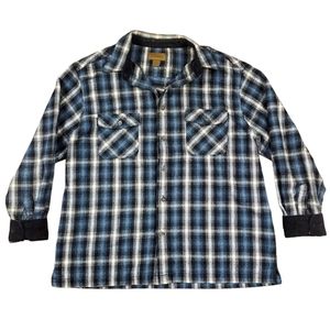 St. John's Bay Blue Plaid Casual Button Down Shirt
